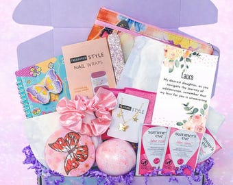 Caja para la menstruación de adolescentes, kit para la primera menstruación, regalo para la menstruación de hijas, paquete de cuidados para la pubertad de preadolescentes, cesta para la menstruación