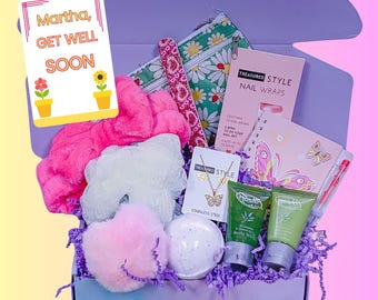 Caja de regalo "Mejórate pronto" para adolescentes: paquete de cuidados para preadolescentes, regalo de spa para hija o sobrina, canasta de bienestar para sentirse mejor.