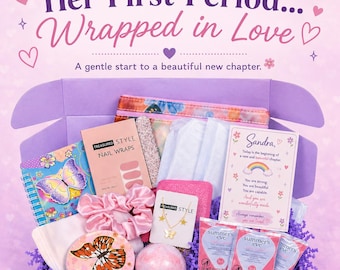 First Period Box For Girls, Teen Girl Period Kit, Teen Pamper Box, First Period Gift Box