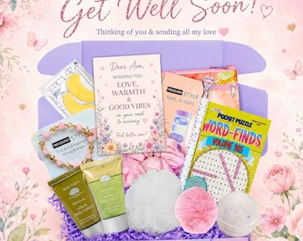 Get Well Soon Care Package for Teen Girl, Personalized Self Care Gift for Her, Granddaughter, Niece, Daughter Feel Better Present
