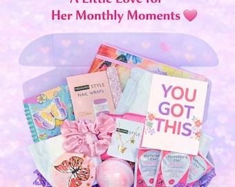 Kit de inicio para la menstruación de adolescentes, regalo para la primera menstruación de tu hija, kit para preadolescentes, paquete de cuidado menstrual, regalo para la pubertad de las niñas