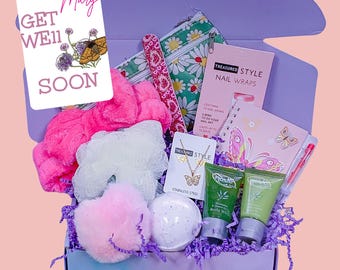Caja de regalo "Mejórate pronto" para adolescentes: paquete de cuidados para la recuperación quirúrgica para hija preadolescente, sorpresa para sentirse mejor