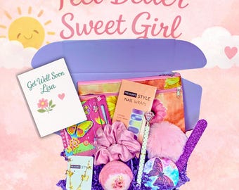 Caja de regalo para adolescentes para desearles una pronta recuperación, paquete de autocuidado para preadolescentes, regalo para sentirse mejor para hija, sobrina, nieta, kit de cuidado para hermanas