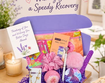 Que te mejores pronto para una niña, regalos para adolescentes, para que te sientas mejor, paquete de recuperación para nieta, regalo para sobrina por pierna rota, regalo de cirugía