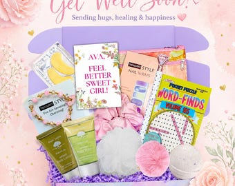 Teen Girl Get Well Gift Box, Tween Self Care Package, Feel Better Gift for Daughter, Niece, Granddaughter, Sister Care Kit
