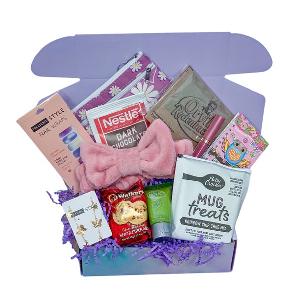 Teen Girl Gift Basket, Daughter Treat Gift Box, Get Well Soon Snack Box, Granddaughter Spa Kit, Graduation Teenage Present, Tween Spa Bundle