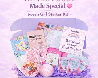 Caja de regalo para la primera menstruación para niñas preadolescentes/adolescentes, kit de inicio para la pubertad de la hija, paquete de cuidado menstrual, regalo para aumentar la confianza.