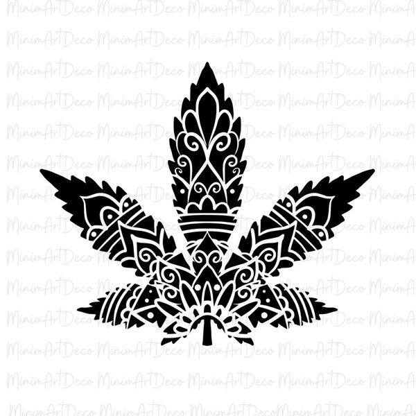 Mandala Weed Svg Cut File for Cricut and Silhouette