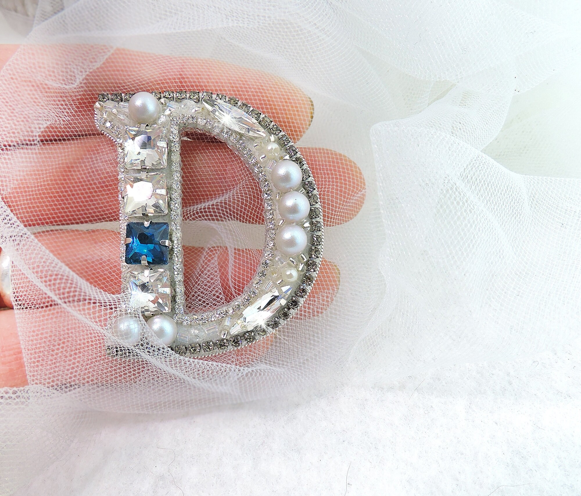 Embroidered brooch Beaded initial brooches for women Etsy