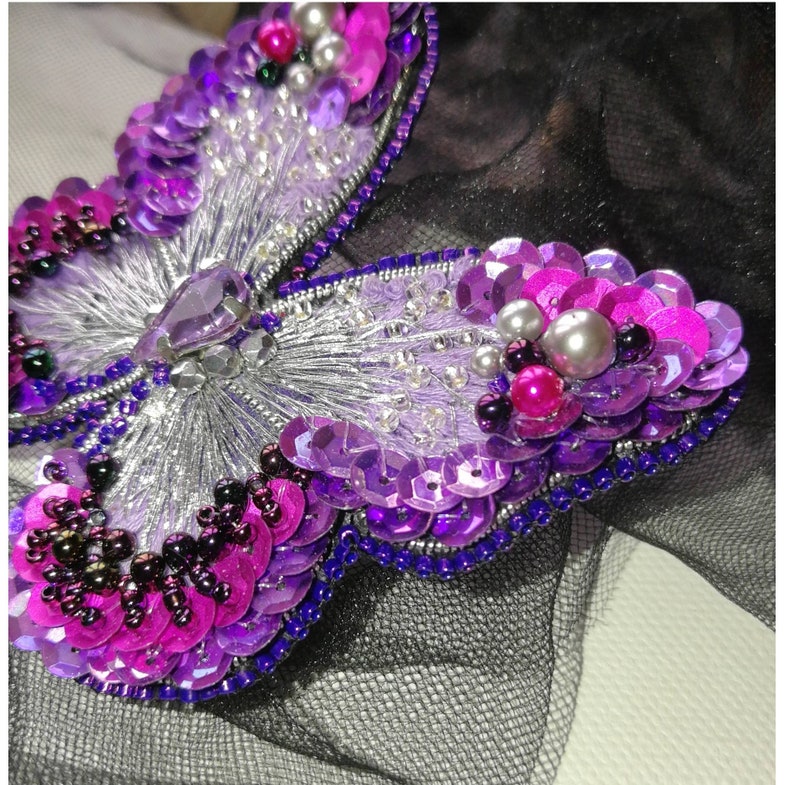 Butterfly pin embroidery brooch
