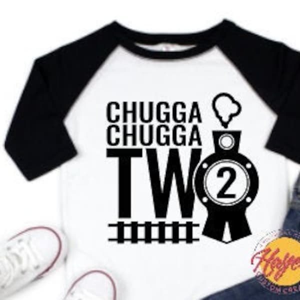 Chugga Chugga TWO 2, Jungen Zweiter Geburtstag Shirt, 2.Geburtstag Shirt Junge, Zug Geburtstag Shirt, Choo Choo Zug, zweiter Geburtstag Junge, Zweiter