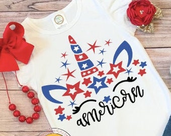 Americorn 4th of July Shirt 4th of July Outfit, Fourth of July Shirt, Independence Day Shirt, Patriotic Shirt, Red White and Blue Top, 4th