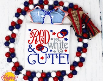 Red White and Cute Shirt ,4th of July Outfit,Fourth of July Shirt, Independence Day Shirt, Patriotic Shirt, Red White and Blue Top