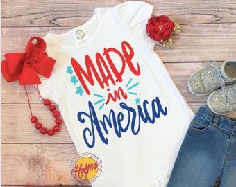 Made in America Shirt ,4th of July Outfit, Fourth of July Shirt, Independence Day Shirt, Patriotic Shirt,Red White and Blue Top,4th of July