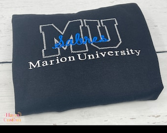 Custom Embroidered College Sweatshirt - University Spirit Wear - Personalized College Apparel - Custom School Mascot & Colors