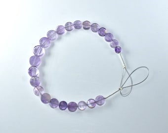 Pack of 4 x Purple Amethyst 10mm Coin-Shaped Flat-Backed Cabochon Charming Beads CA16682-2