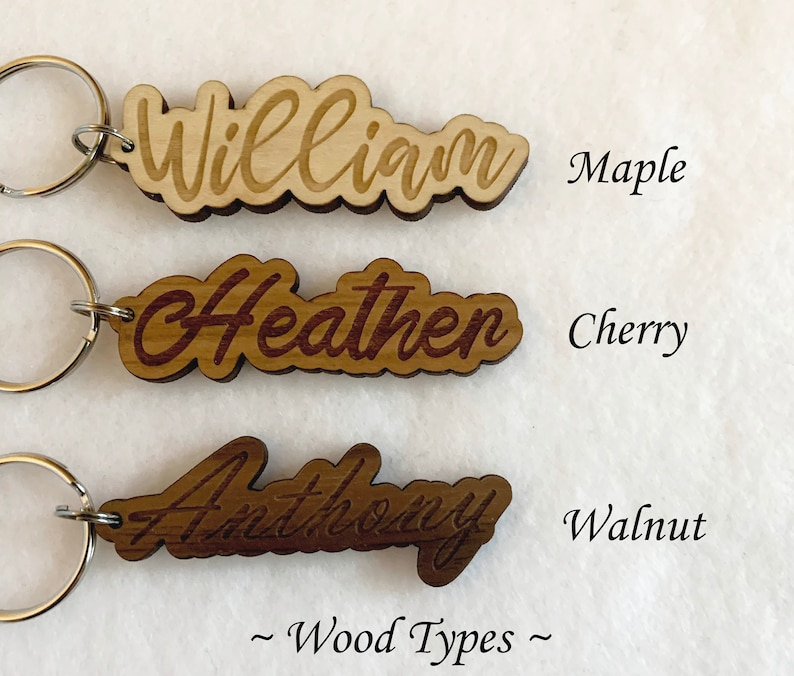 Custom Wood Name or Word Keychains you choose font name or Etsy