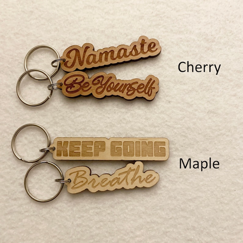 Custom Inspirational Word Keychains You Choose Font Name or Etsy