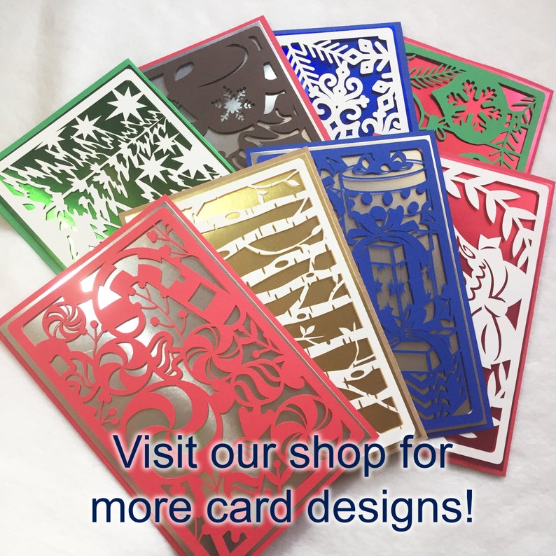Metallic Silver Presents Christmas card christmas cards greeting cards holiday cards handmade card shiny christmas card gifts blue presents