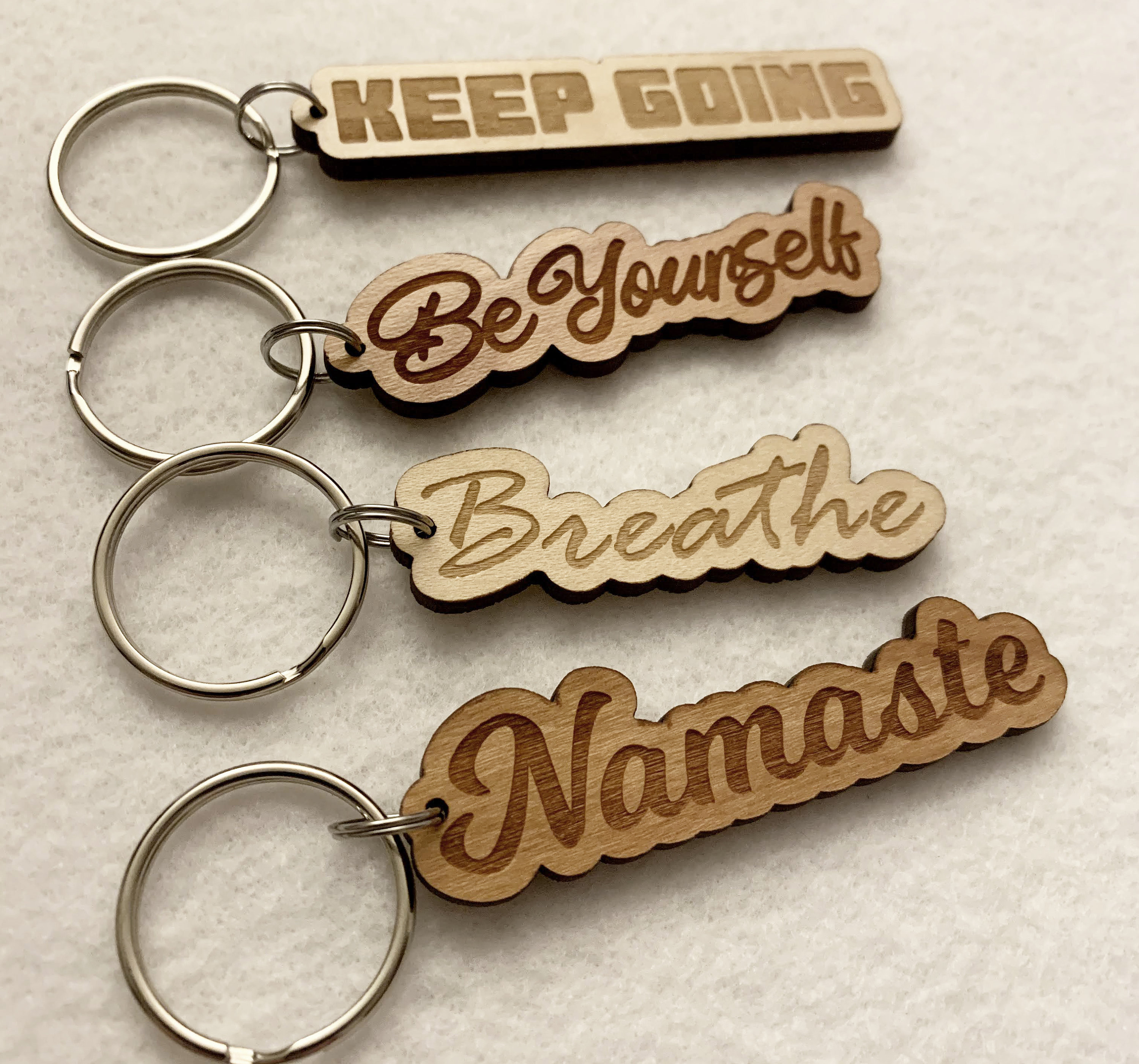 Custom Inspirational Word Keychains you choose font name or Etsy