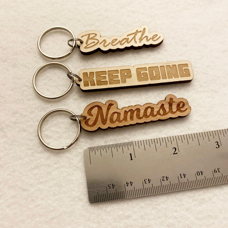 Custom Inspirational Word Keychains you choose font name or Etsy