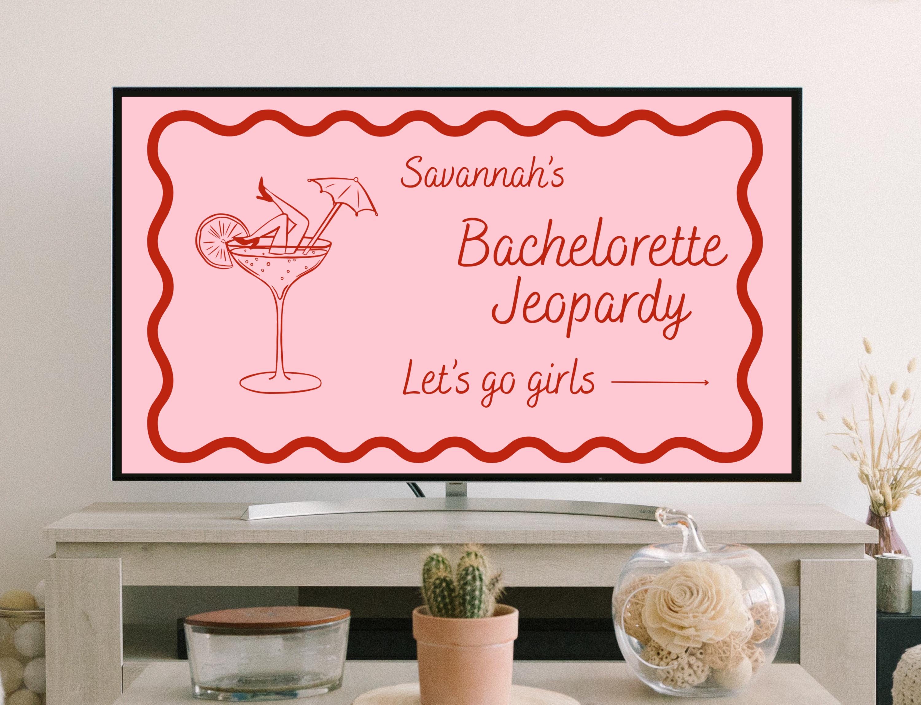 BACHELORETTE JEOPARDY | Bachelorette Party Games | Bach Weekend Party Trivia | Custom Editable Game Template | Jeopardy Quiz Game