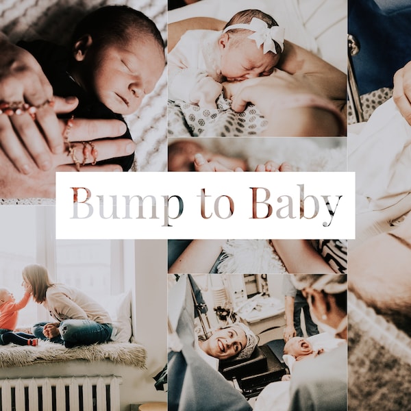 Mobile Lightroom Preset BUMP to BABY - Desktop and Mobile Preset - Soft Black and White Preset for Maternity, New Borns, and Births