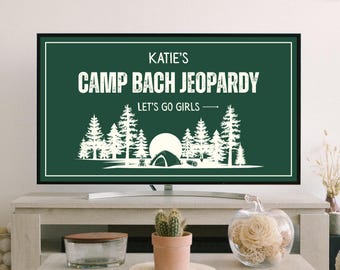Jeopardy de Camp Bach / Juegos para despedidas de soltera / Trivial de fin de semana de Camping Bach / Plantilla de juego editable personalizada / Juego de preguntas y respuestas Jeopardy