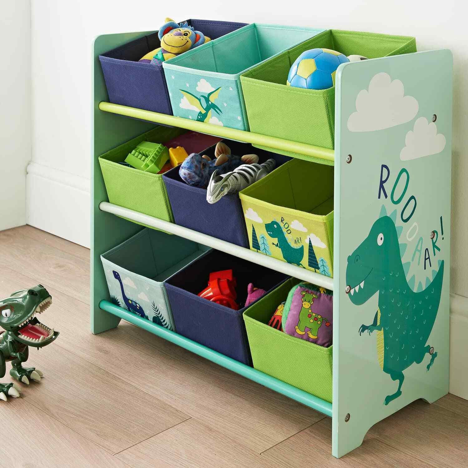 Kids Dinosaur 9 Tub Storage Drawers Perfect Organiser Kid Etsy