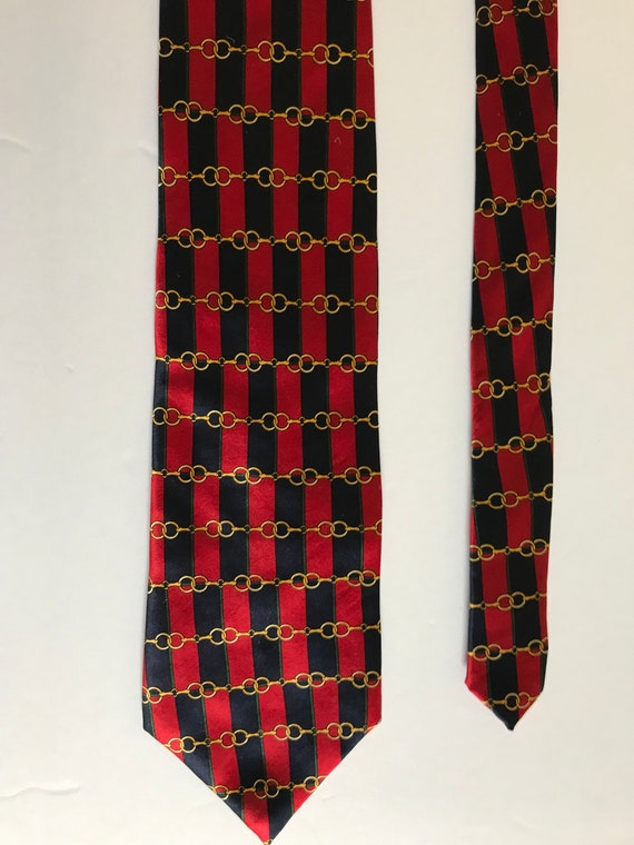 1990s Red Raphael silk tie - image 2