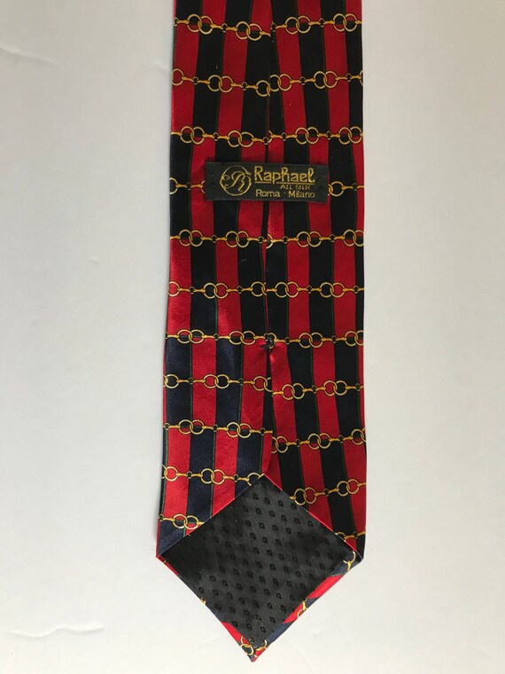 1990s Red Raphael silk tie - image 4