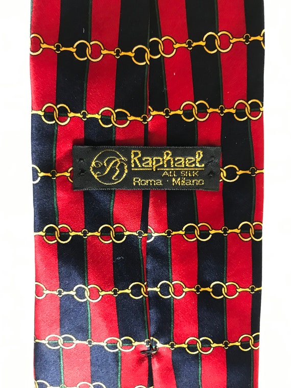 1990s Red Raphael silk tie - image 5