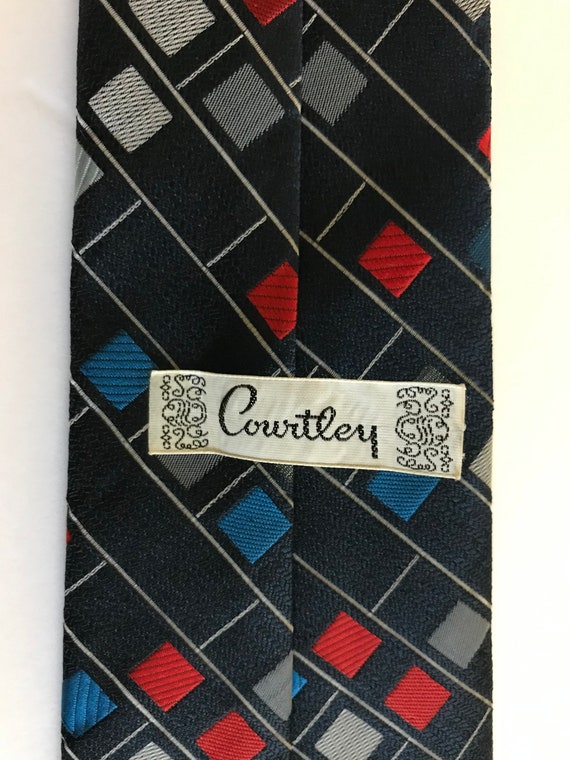 1970s 1980s Courtley blue tie - image 8