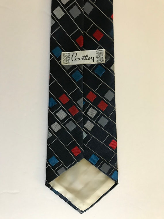 1970s 1980s Courtley blue tie - image 7