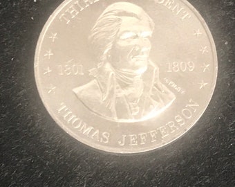 Shell’s Mr President Coin Game Silver Tone Token “ Thomas Jefferson “