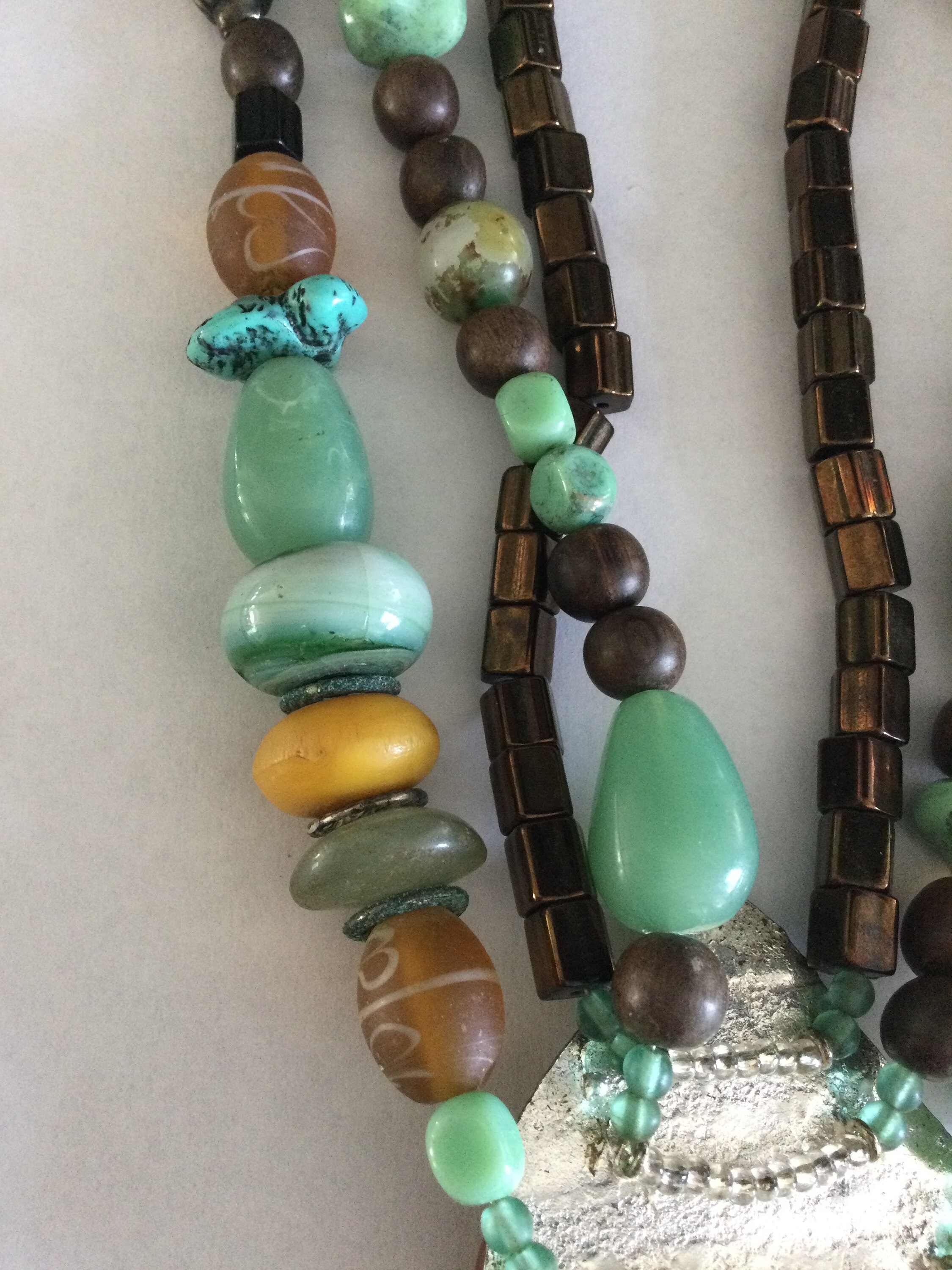 Authentic Philippe Ferrandis Paris Stone & Bead Necklace on