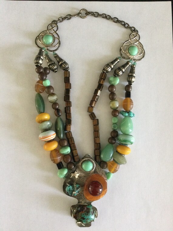 PHILIPPE FERRANDIS PARIS ネックレス【B143】 PHILIPPE FERRANDIS * Gorgeous Vintage Glass Bead and Charm