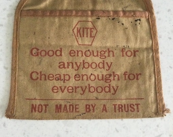 Antique Brown & Williams Tobacco Co “ Kite “ Tobacco Pouch 5 cents