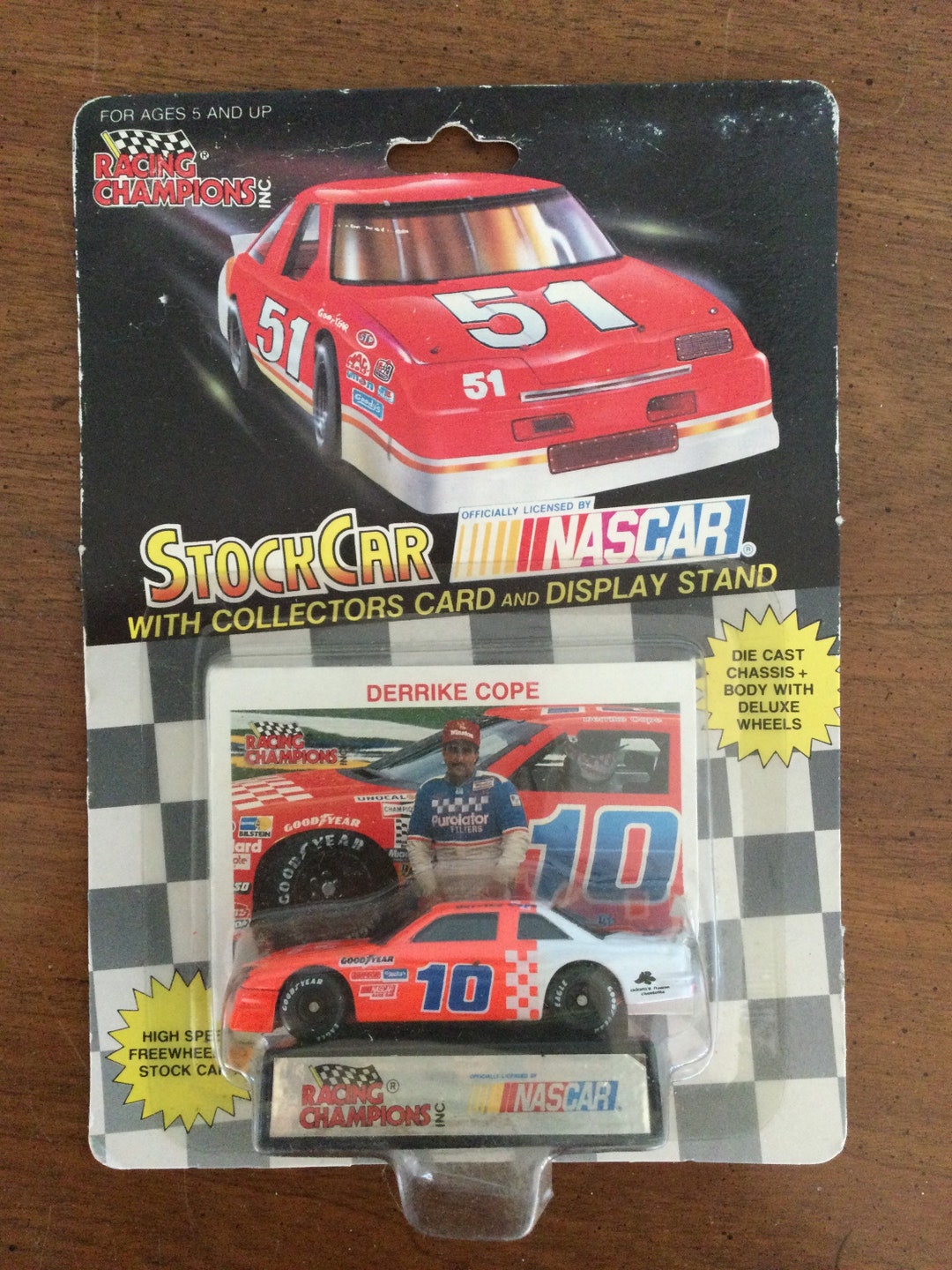 Racing Champions Stock Car W/trading Card 1:64 Derrike Cope # 10