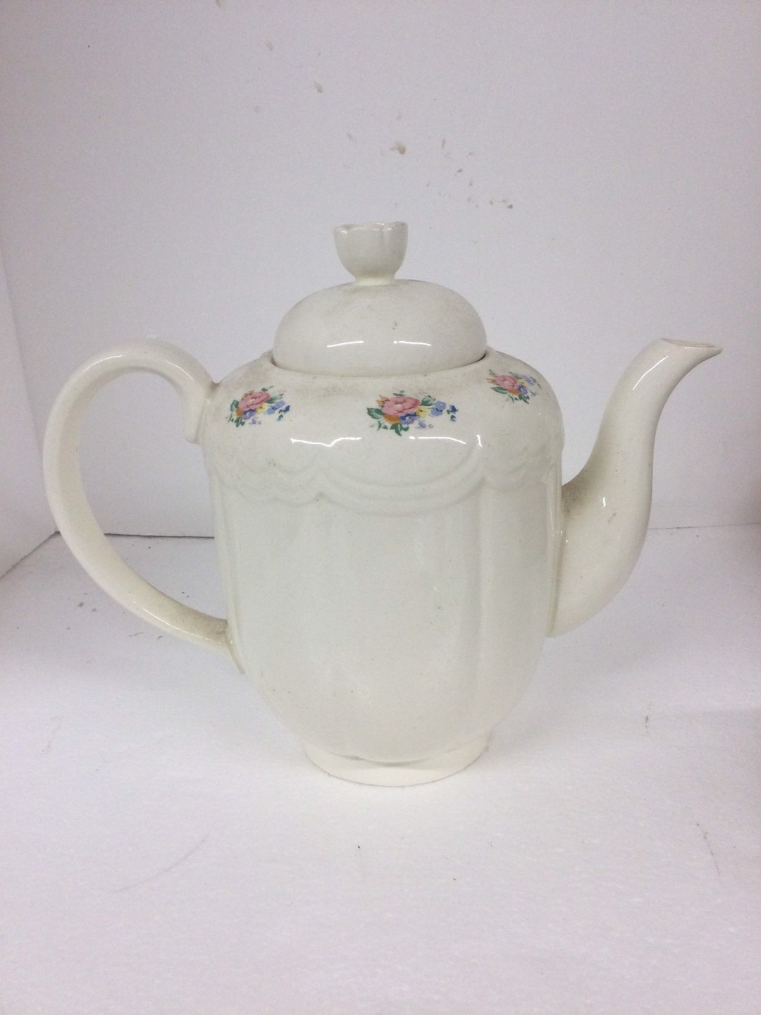 Rare Vintage MCM Tabletops Unlimited Teapot English Rose Etsy