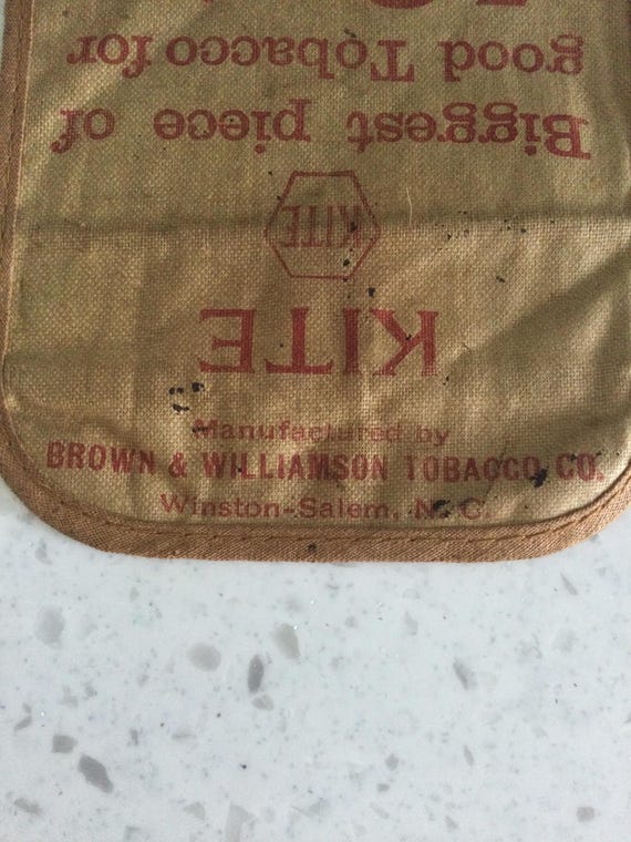 Antique Brown & Williams Tobacco Co “ Kite “ Tobacco Pouch 5 Cents