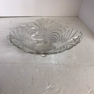 Antique Baroque Footed Oval Centerpiece Bowl Shell Handles 13.5” H/H 8.5” W 4.25” T