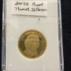 2007 S Thomas Jefferson Presidential Dollar Proof