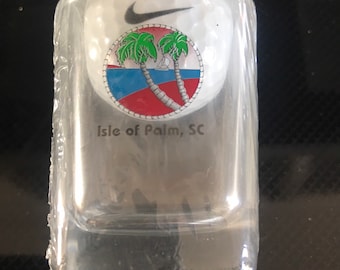 Collectible Golfball and Shot Glass Palm Isle S. C.