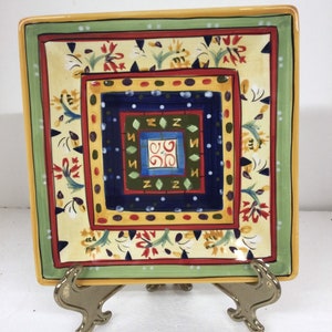 CorSica Home “ Esmeralda Stoneware Square Luncheon Plate 8.5” x 8.5”