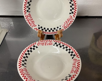 Gibson China Coca Cola Soup/Salad Bowl Pair 8”