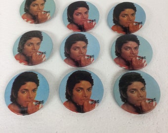 9 Vintage Michael Jackson 1” Fan Club  Pins