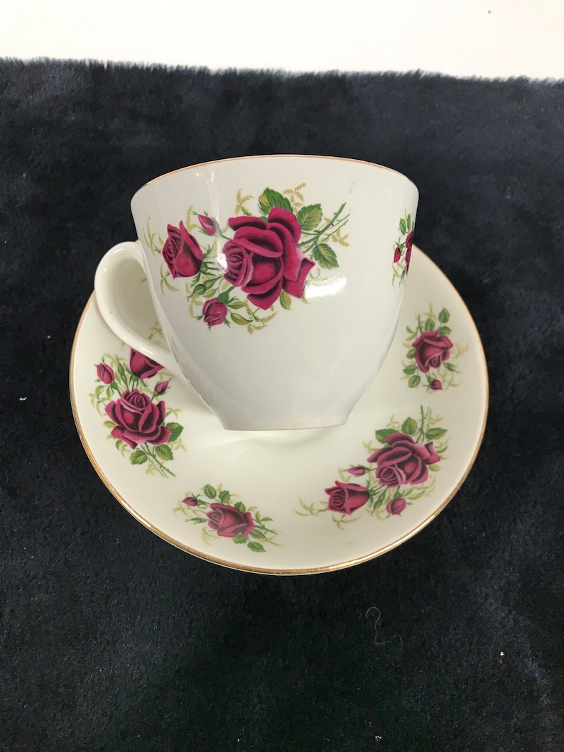 Rose Ridgeway England Vintage Ridgeway Potteries Margaret Rose Tea Cup & Saucer Staffordshire ...