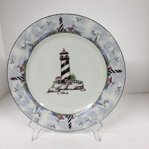 Vintage Totally Today Lighthouse Stoneware Dinner Plate 10.5”