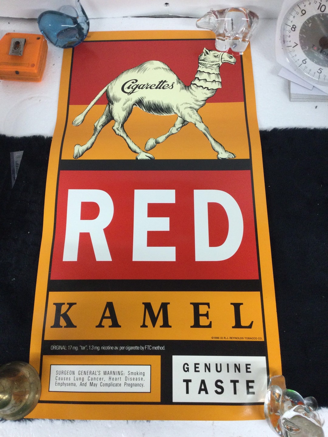 red kamel cigarettes 1996 Red Kamel Cigarettes Store Poster ( Never Used )